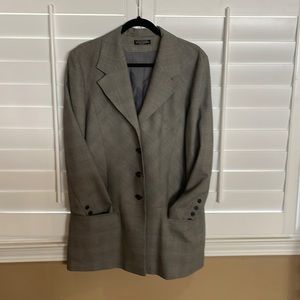 The J Peterman Company- very lightweight wool overcoat.